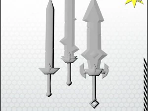 fantasy sword pack 3D Model
