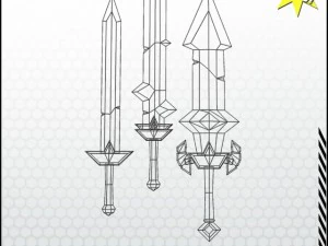 fantasy sword pack 3D Model