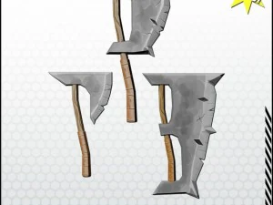 Fantasy-Axt-Paket 3D Modell