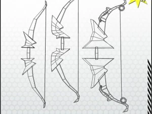 fantasy bow pack 3D Model