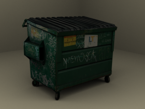 green trash dumpster Modelo 3D