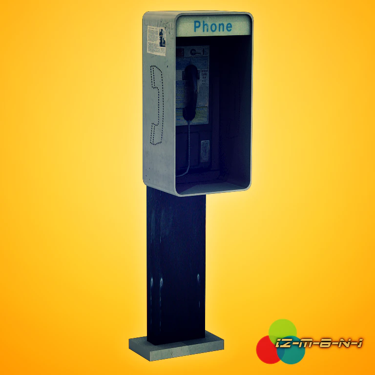 뉴욕 공중전화 3D 모델 .c4d .max .obj .3ds .fbx .stl .blend 