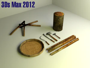 javaneese low poly woodentools 3D Model