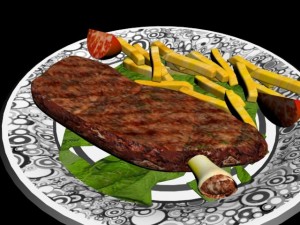 dish meat plato de carne 3D Model