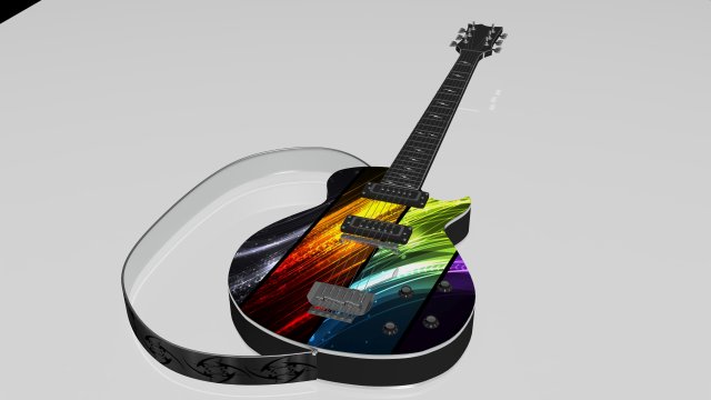 electric guitar 3D Model .c4d .max .obj .3ds .fbx .stl .blend 