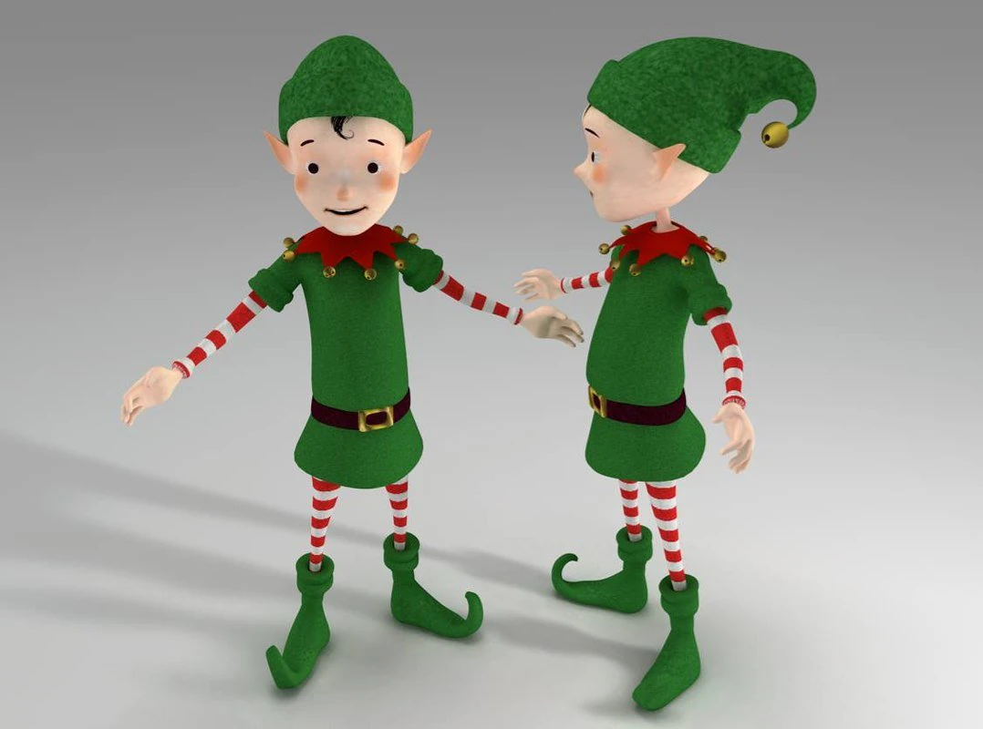 christmas elf animated 3D Model .c4d .max .obj .3ds .fbx .stl .blend