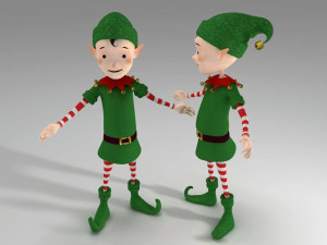 christmas elf animated Model 3D