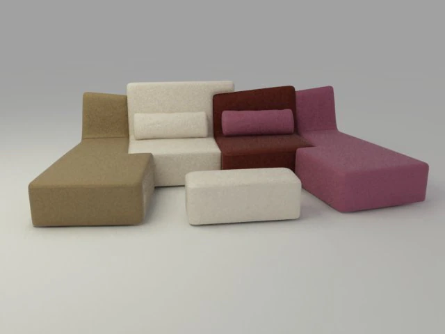 confluences four seats 3D Model .c4d .max .obj .3ds .fbx .stl .blend 
