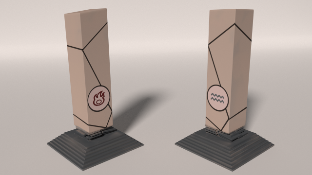 fire-water pillar 3D Model .c4d .max .obj .3ds .fbx .stl .blend 