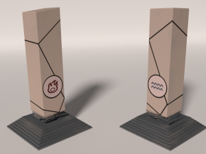 fire-water pillar Model 3D