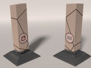 pilar de &aacute;gua de fogo Modelo 3D