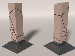 fire-water pillar 3D Model
