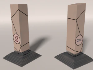 fire-water pillar 3D Model