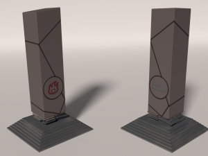 fire-water pillar 3D Model