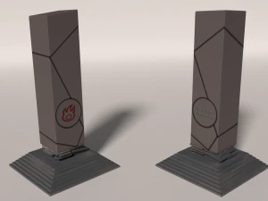 fire-water pillar 3D Model