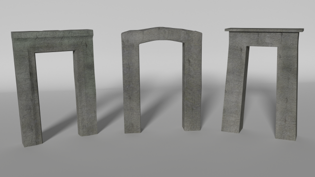 ancient gates set 3D 模型 .c4d .max .obj .3ds .fbx .stl .blend 