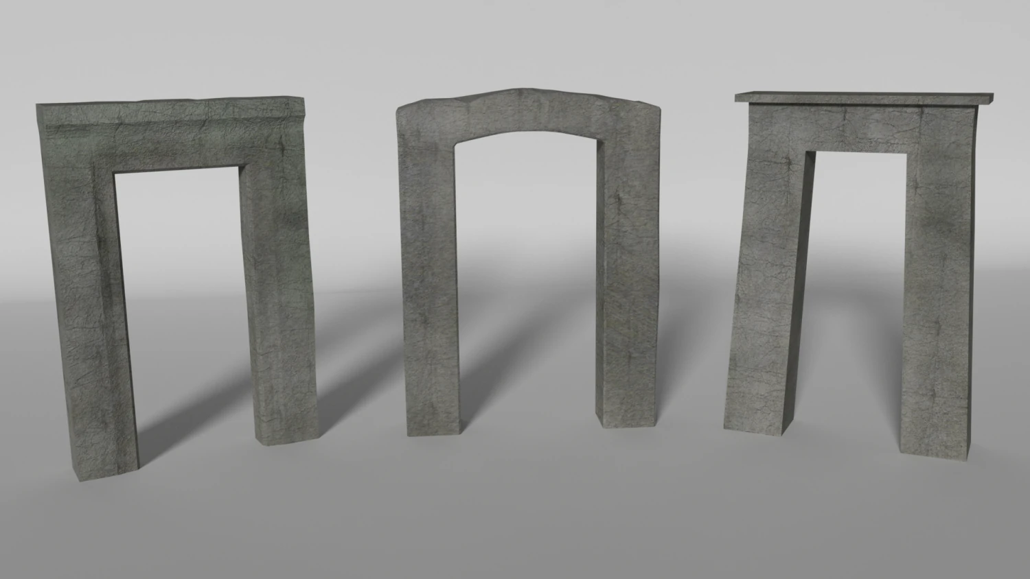 ancient gates set 3D Model .c4d .max .obj .3ds .fbx .stl .blend 