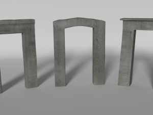 ancient gates set Model 3D