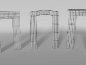 ancient gates set 3D Model