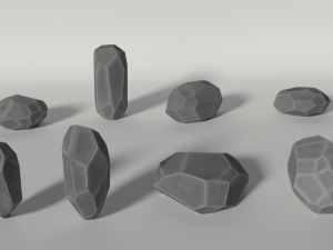 low poly rocks Model 3D