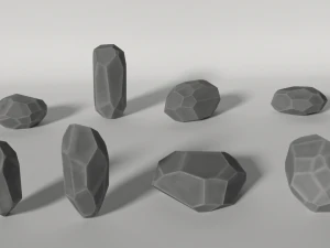low poly rocks 3D Model