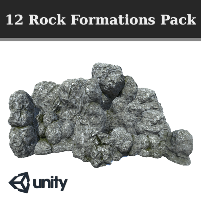 12 rock formations pack 3D 模型 .c4d .max .obj .3ds .fbx .stl .blend 