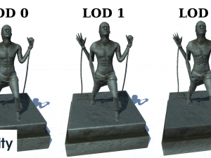 escaping man statue 3D Model