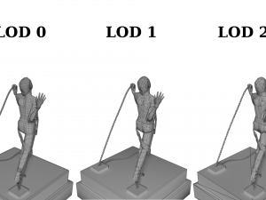 escaping man statue 3D Model