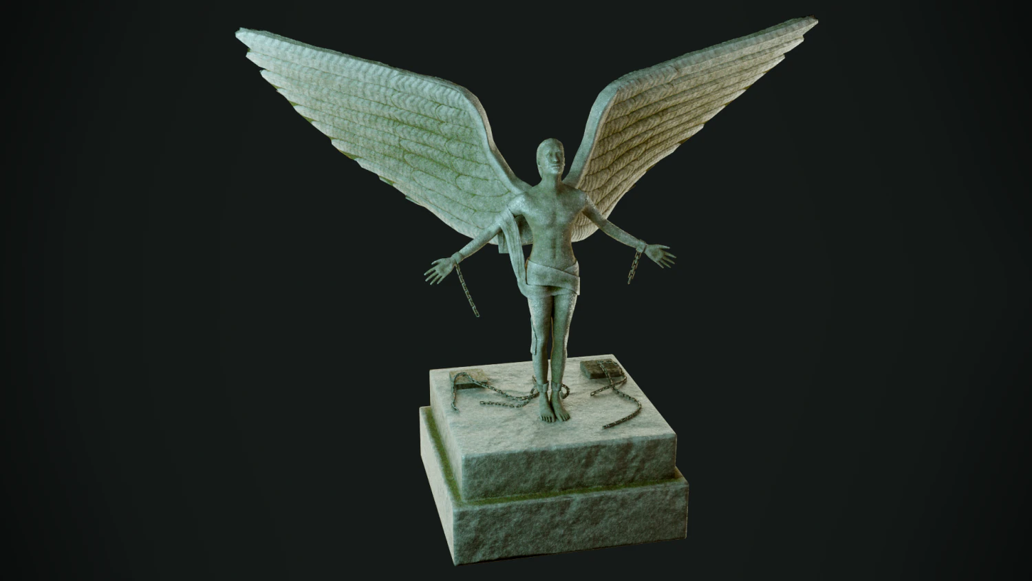 free man statue 3D Model .c4d .max .obj .3ds .fbx .stl .blend 
