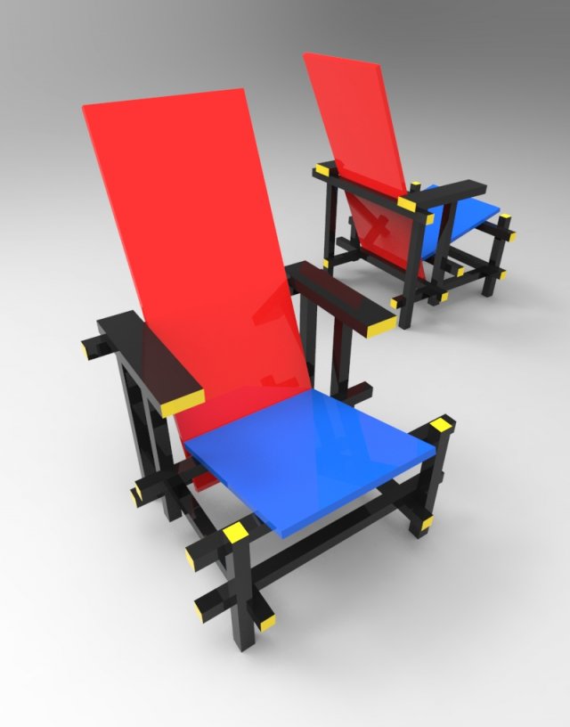 red  blue 3D Model .c4d .max .obj .3ds .fbx .stl .blend 