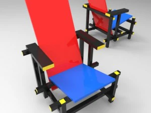 червоний синій 3D Модель