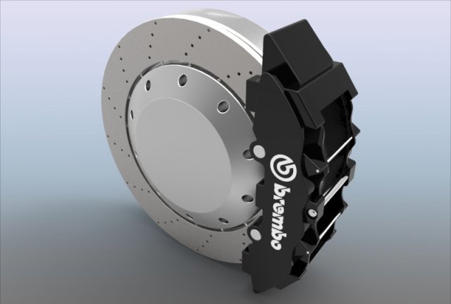 disc brake system 3D Модель .c4d .max .obj .3ds .fbx .stl .blend 