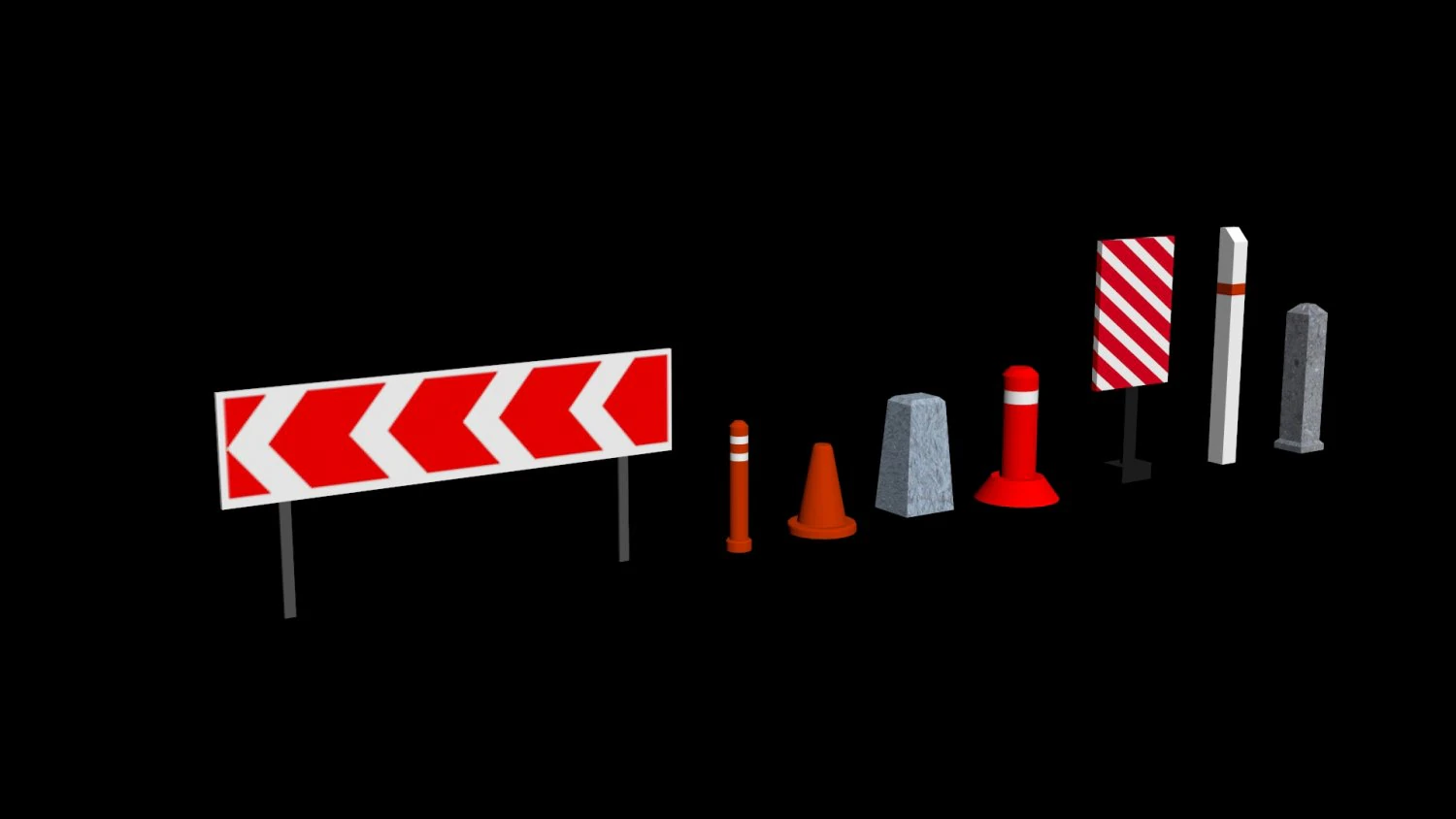 road signs 3D Model .c4d .max .obj .3ds .fbx .stl .blend 