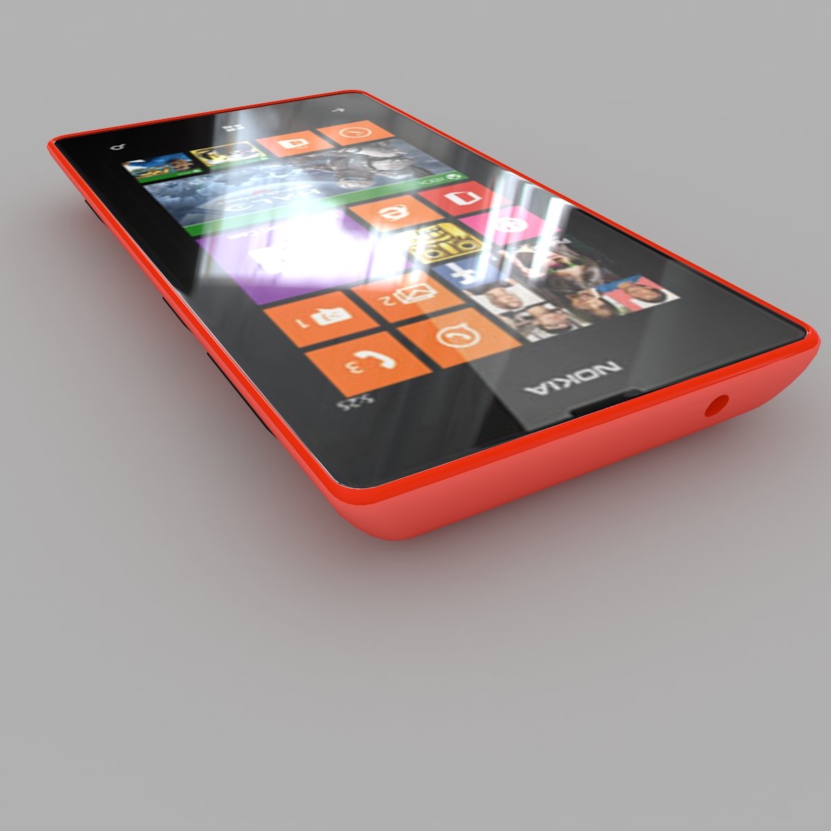 nokia lumia 525 red 3D Модель