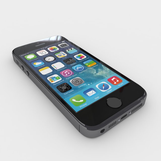 apple iphone 5s Model 3D .c4d .max .obj .3ds .fbx .stl .blend 