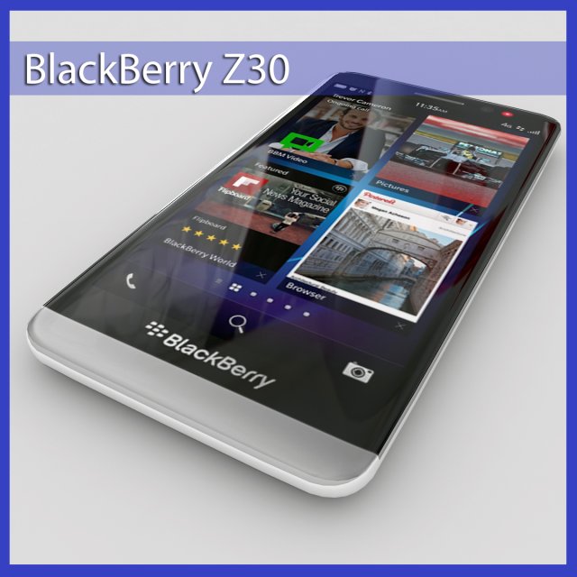 blackberry z30 3D Model .c4d .max .obj .3ds .fbx .stl .blend 