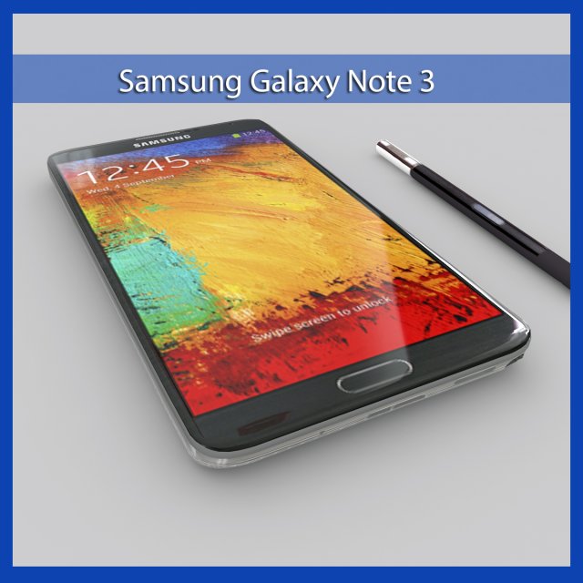 samsung galaxy note 3 pink 3D Модель .c4d .max .obj .3ds .fbx .stl .blend 