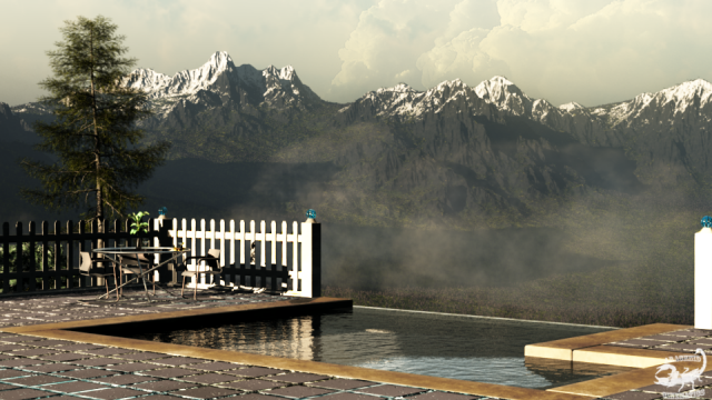 pool deck  fence Model 3D .c4d .max .obj .3ds .fbx .stl .blend 