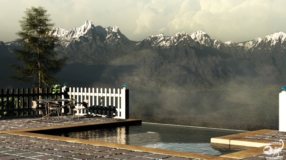 pool deck  fence 3D Model .c4d .max .obj .3ds .fbx .stl .blend 