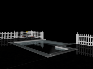 pool deck  fence Model 3D