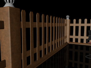 pool deck  fence Model 3D