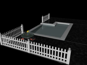 pool deck  fence 3D Model