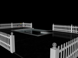 pool deck  fence 3D Model