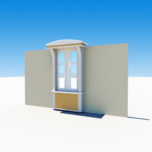 architectural window and lindle 3D मॉडल .c4d .max .obj .3ds .fbx .stl .blend 