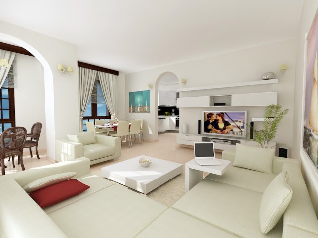 hk living room2 3D Model .c4d .max .obj .3ds .fbx .stl .blend 