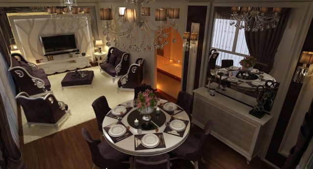 hk living room3 classic royal Model 3D .c4d .max .obj .3ds .fbx .stl .blend