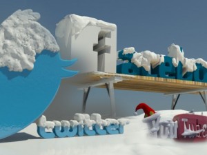 social media winter logos 3D 模型
