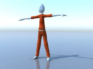 rigged stick figure 3D Model