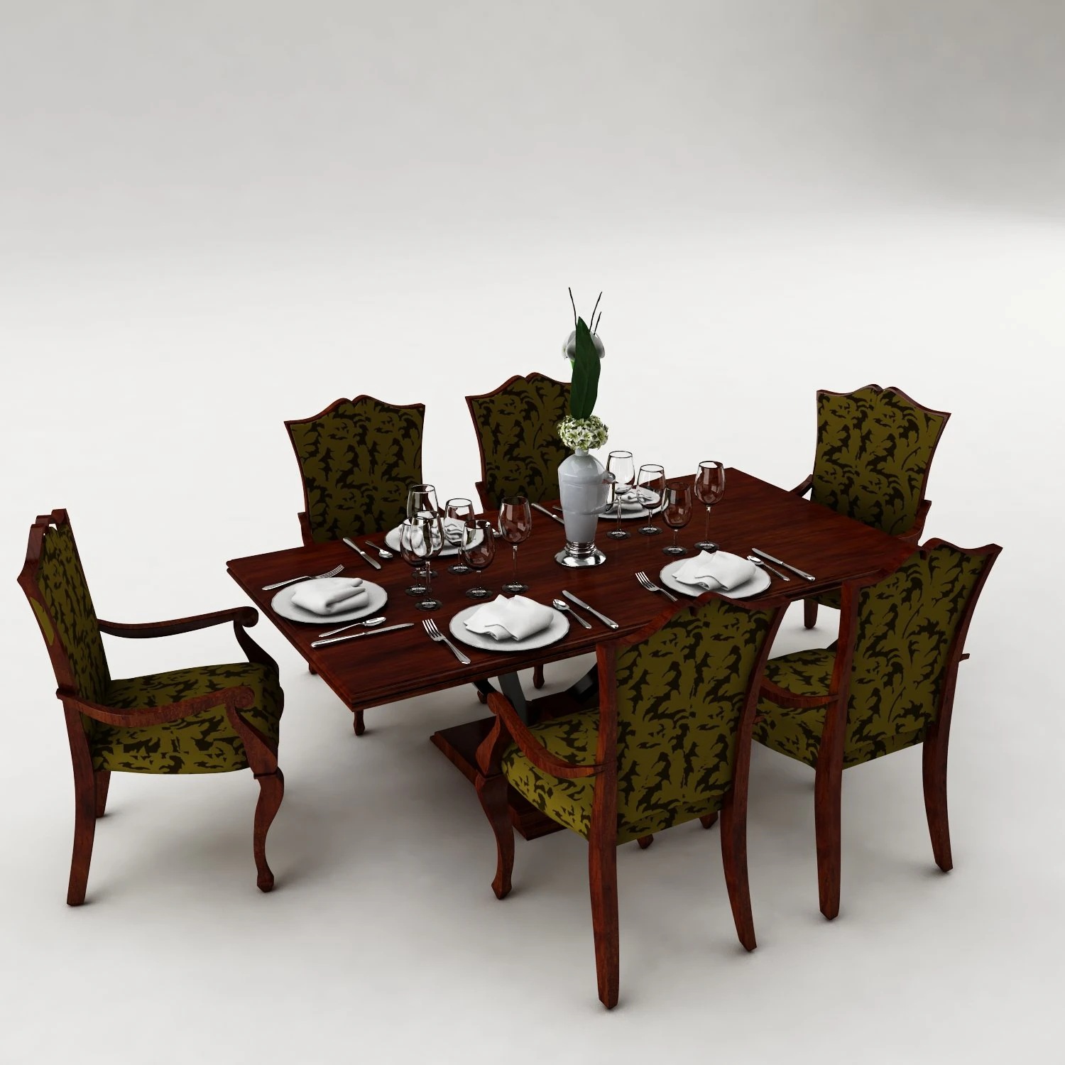 dining table 3D Model .c4d .max .obj .3ds .fbx .stl .blend 