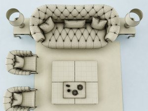 sofa set Model 3D